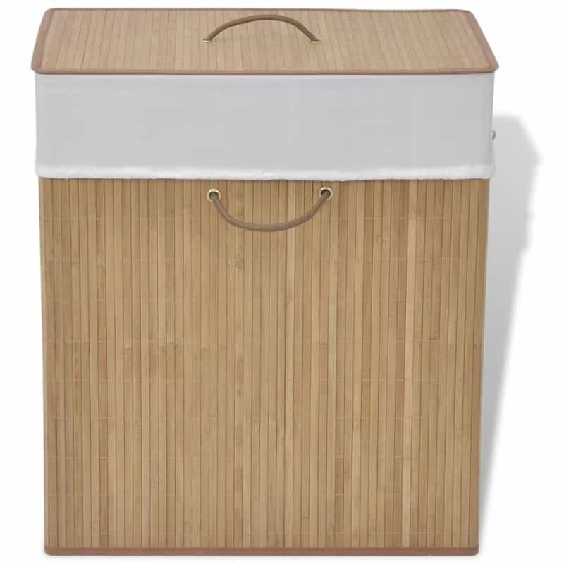 Vidaxl Bamboo Laundry Bin Rectangular Natural, 242725