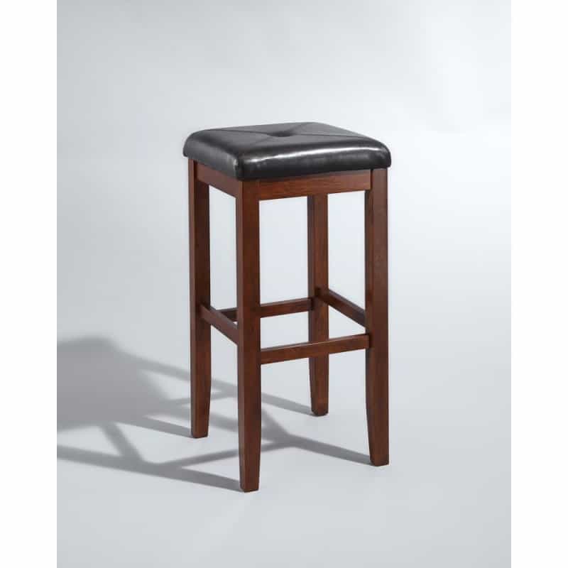 Upholstered Square Seat 2-Piece Bar Stool Set - 2 Stools