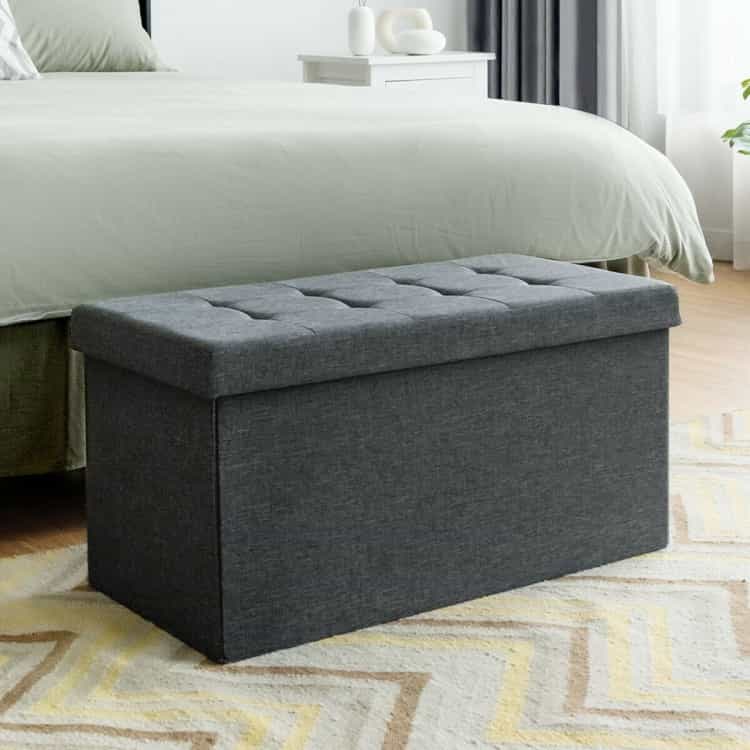 31.5 Inch Fabric Foldable Storage With Removable Storage Bin-Dark Gray