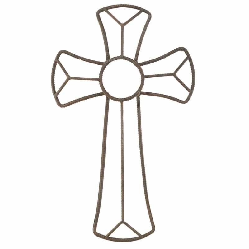 Metal Wall Cross Black 16In