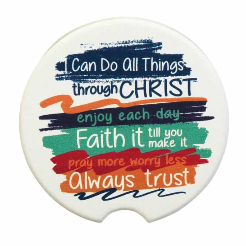 Car Coasters I Can Do All Things 2 Pk