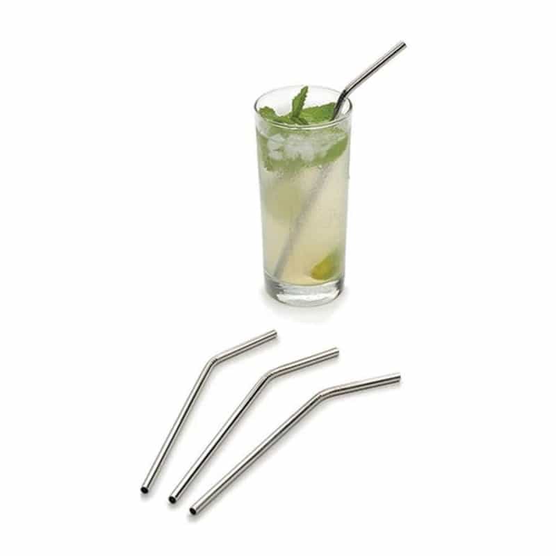 Stainless Steel Drink Straws 8 1/2" 4 Count