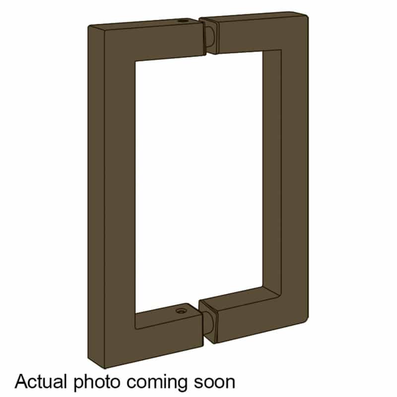 – Glass Simple Back-To-Back Square Pull Handle, 6" Center To Center