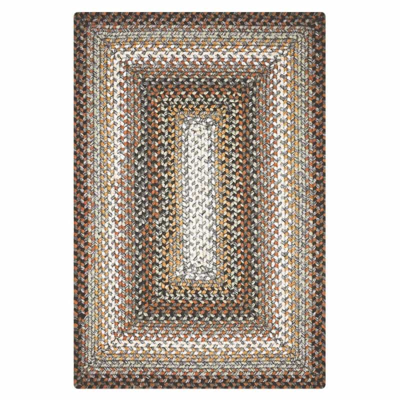 Midnight Moon Brown - Grey Ultra Durable Braided Rectangular Rug In Sets