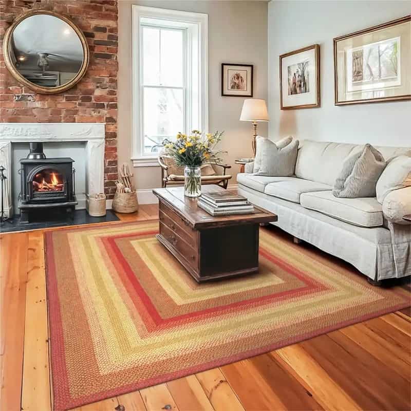 Cider Barn Red Jute Braided Rug