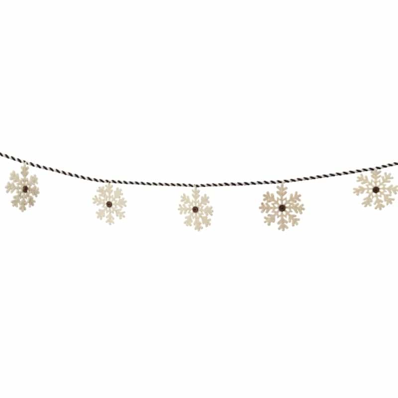 Snowflake Garland (Set Of 2) 5.5'L Cotton/Wool