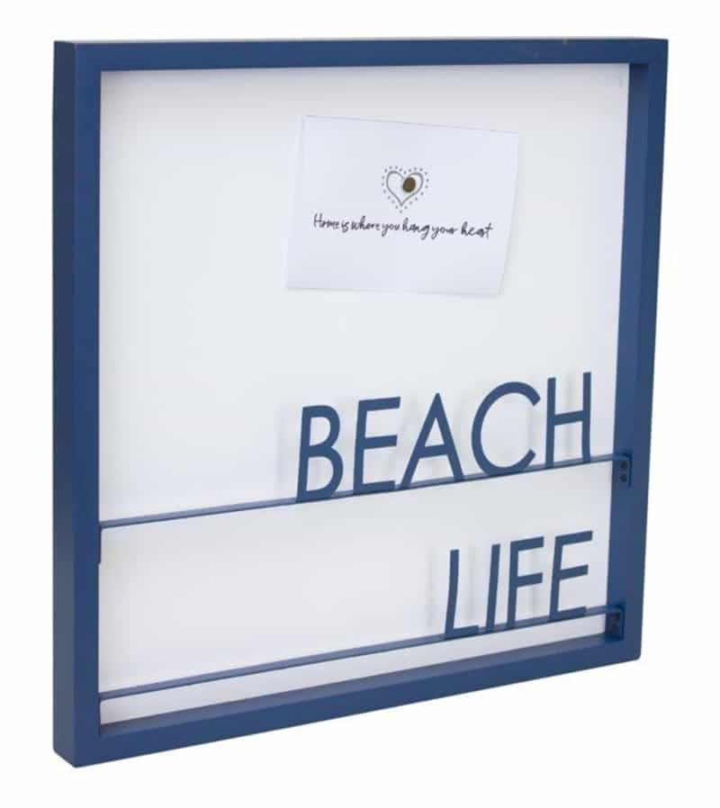 Beach Life Memo Board 15.75”Sq Metal/Mdf