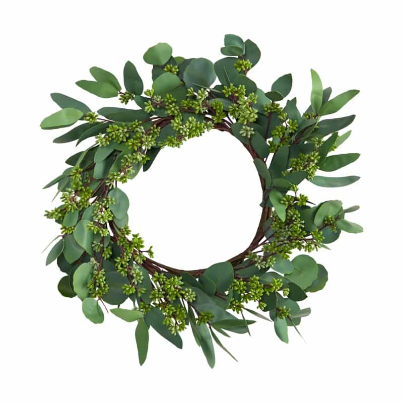 22” Eucalyptus And Berry Artificial Wreath