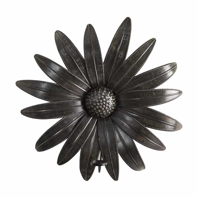 30” X 30” Brushed Metal Daisy Flower Sconce Candle Holder Wall Art Decor