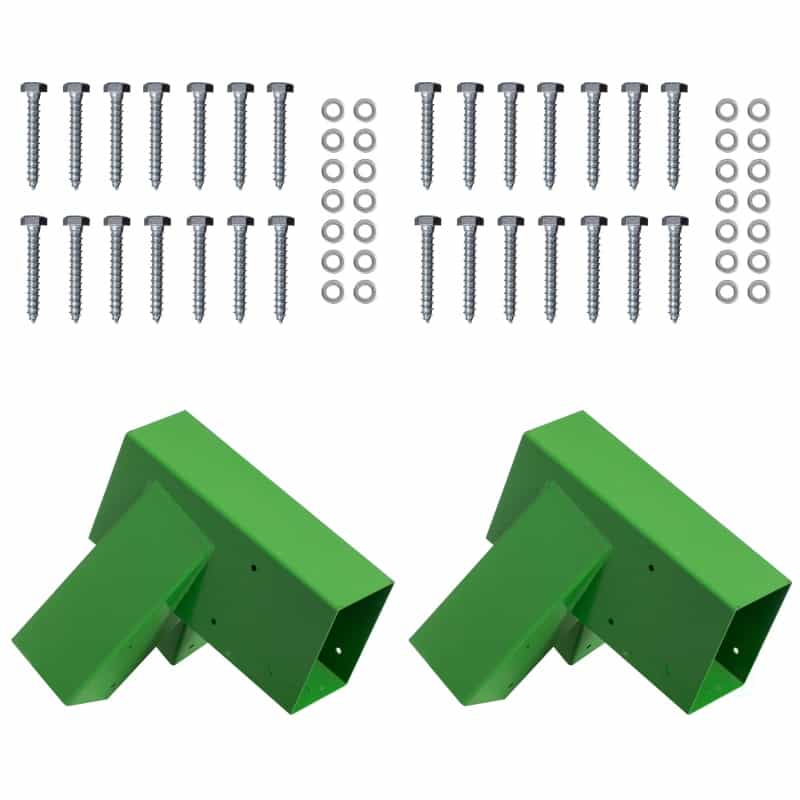 Heavy-Duty Durable And Rust Resistant Steel Swing Brackets For Backyard Playground Set Wooden Swing - Includes Mounting Hardware For Easy Diy Installation, Green