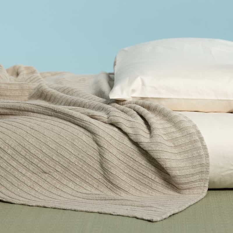 Catalan 100% Organic Hemp Ribbed Knit Blanket