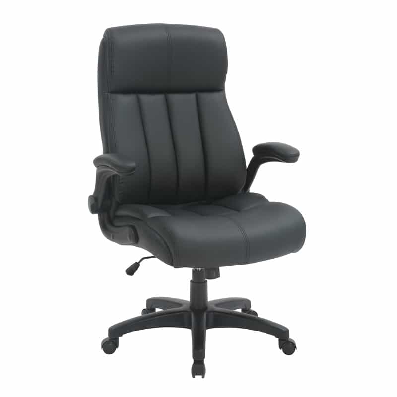 Techni Mobili Medium Back Executive Office Chair With Flip-Up Arms, Black