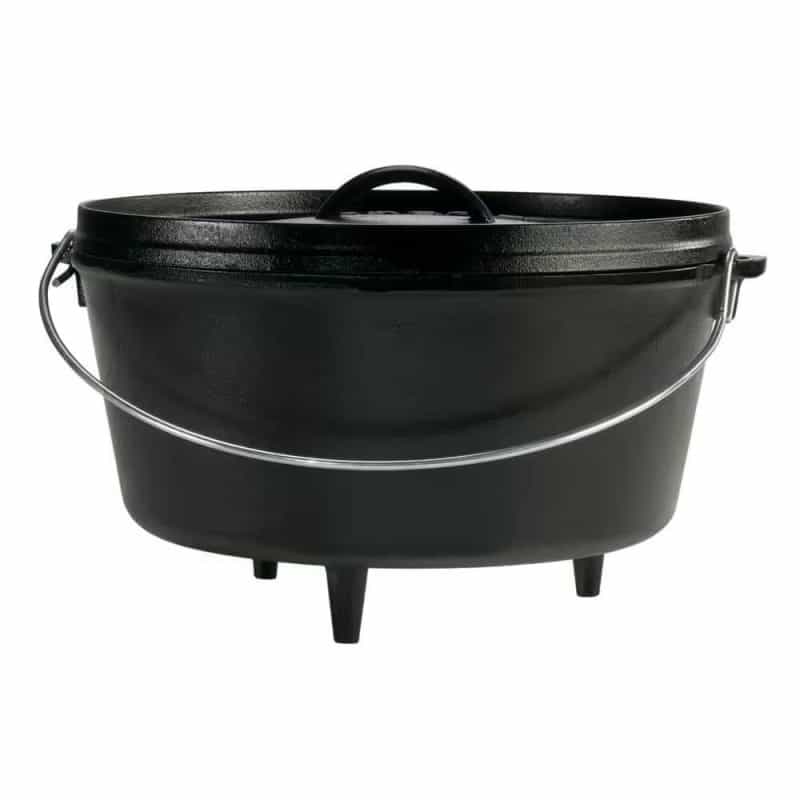 8-Quart Deep Seasoned Cast Iron Dutch Oven With Lid And Metal Handle