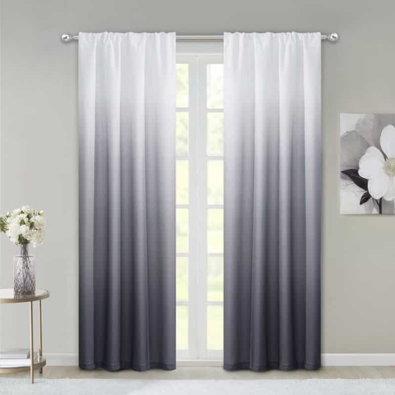 Set Of Two 84" Black Ombre Shades Window Panels