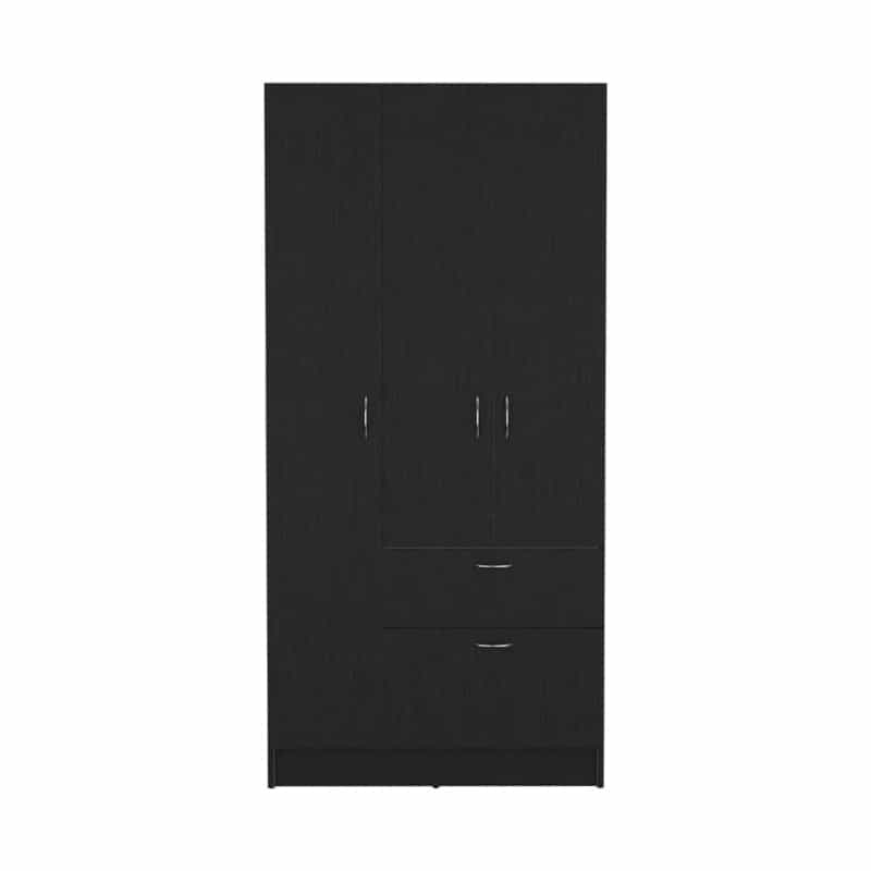 Two Piece Brown And Black Bedroom Set