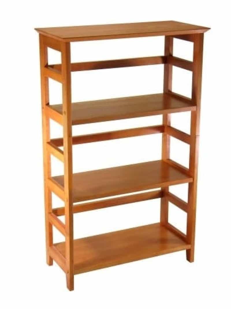 4-Tier Book-Shelf Wood Bookcase In Honey Finish
