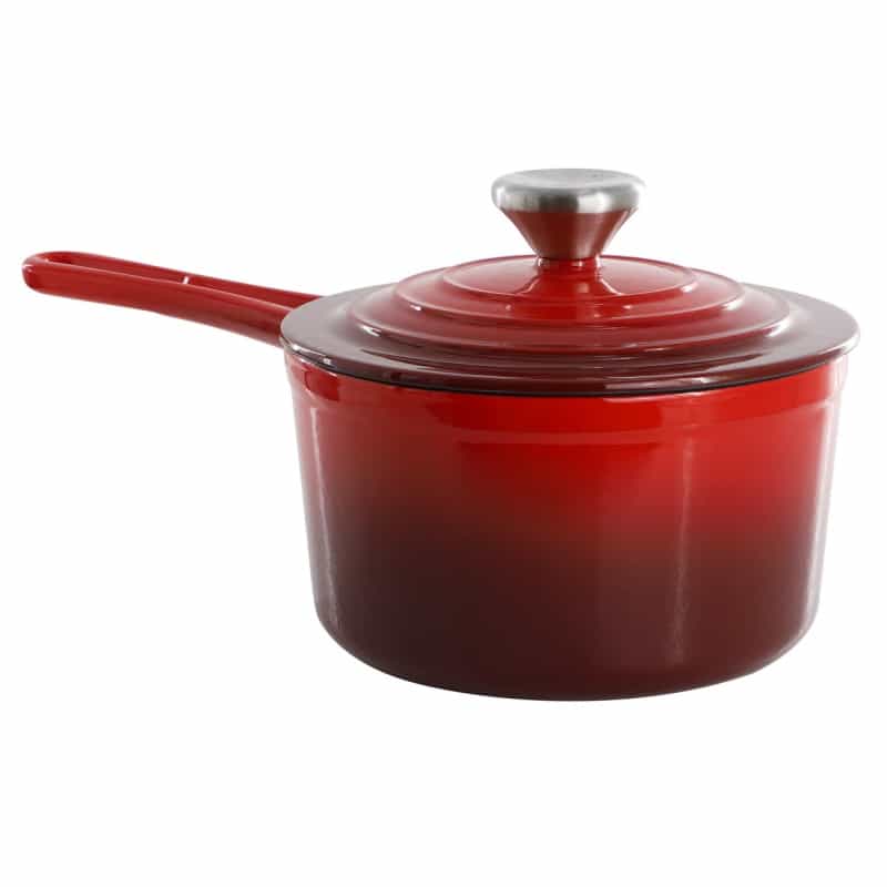 Megachef 2 Quart Enameled Cast Iron Sauce Pan In Gradient Red