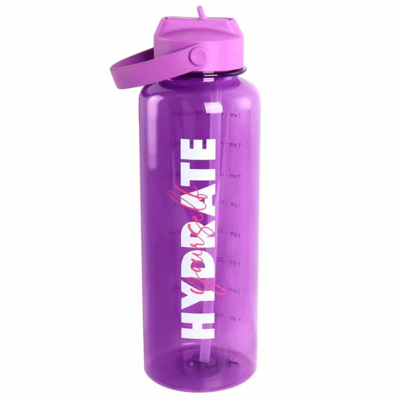 Gibson Home Brever 50Oz Hydrate Yourself Hourly Motivation Water Bottle In Purple