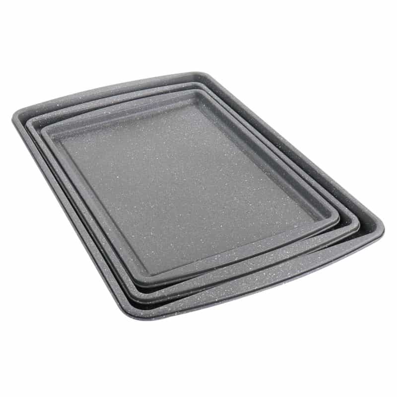 Oster 3 Piece Carbon Steel Cookie Sheet In Greystone