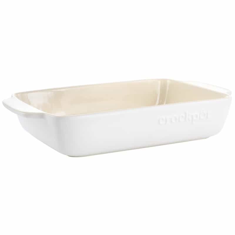 Crockpot Artisan 4 Quart Rectangular Stoneware Bake Pan In Cream
