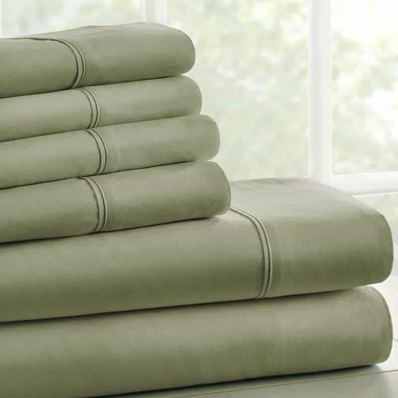 Twin Sage 4 Pcs Soft Wrinkle Resistant Microfiber/Polyester Sheet Set