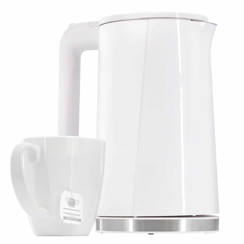 Megachef 1.8 Quart Stainless Steel Electric Tea Kettle In White