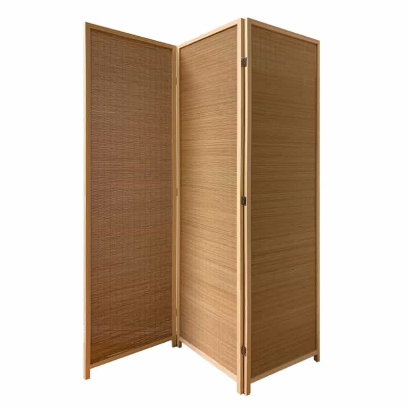 6" Light Bamboo 3 Panel Room Divider Screen