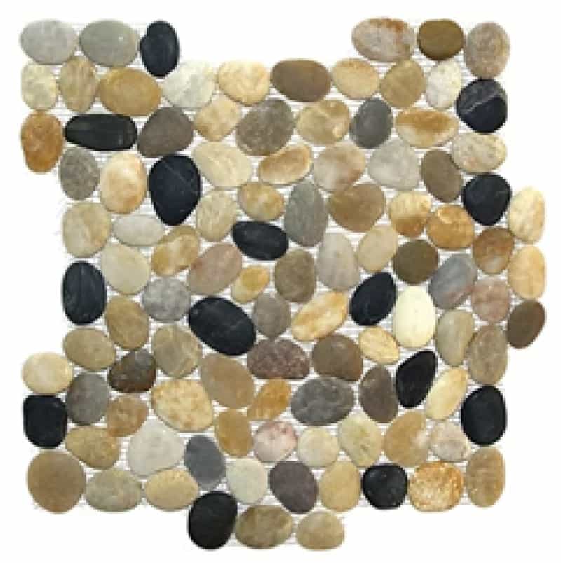 Rio Interlocking Pebble Mosaic - 12" X 12" - Tumbled