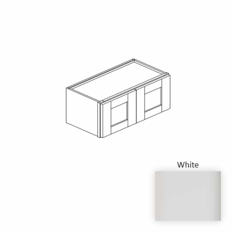 White Wood Kitchen Wall Cabinet - 36" X 12" X 18" (Assembly Required) - White