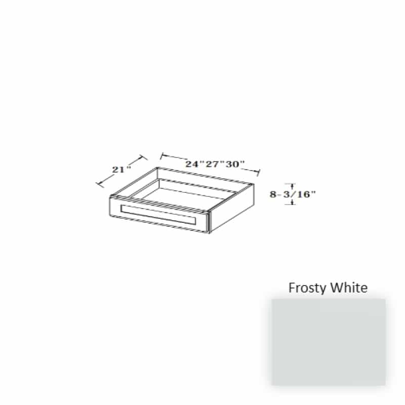 Frosty White Wood Kitchen Knee Drawer - 24" X 21" X 6" - Frosty White