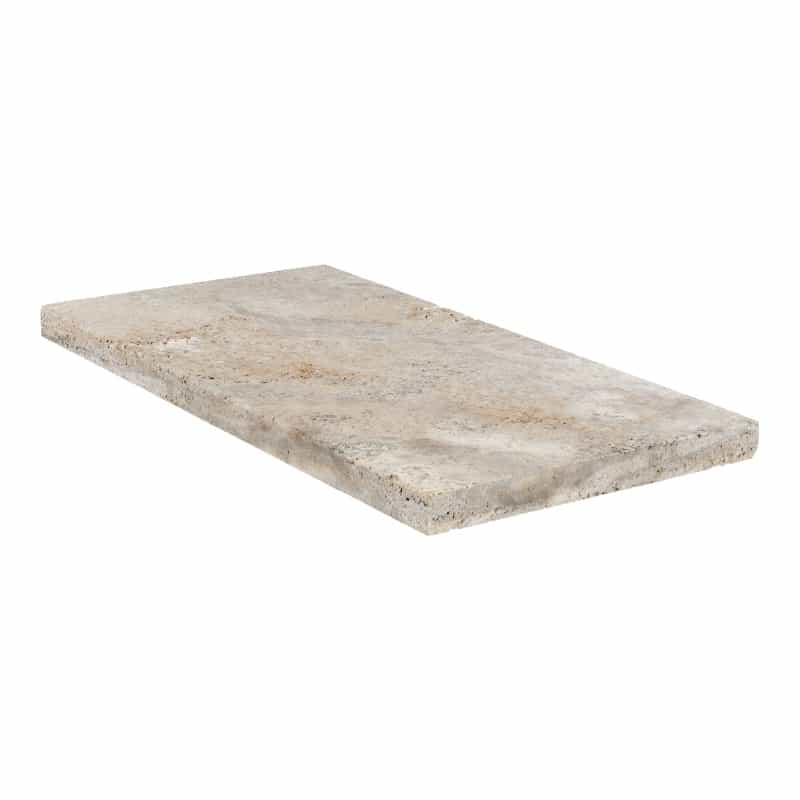 Scabos Cross Cut Travertine Modern Edge Pool Coping - Unfilled & Honed