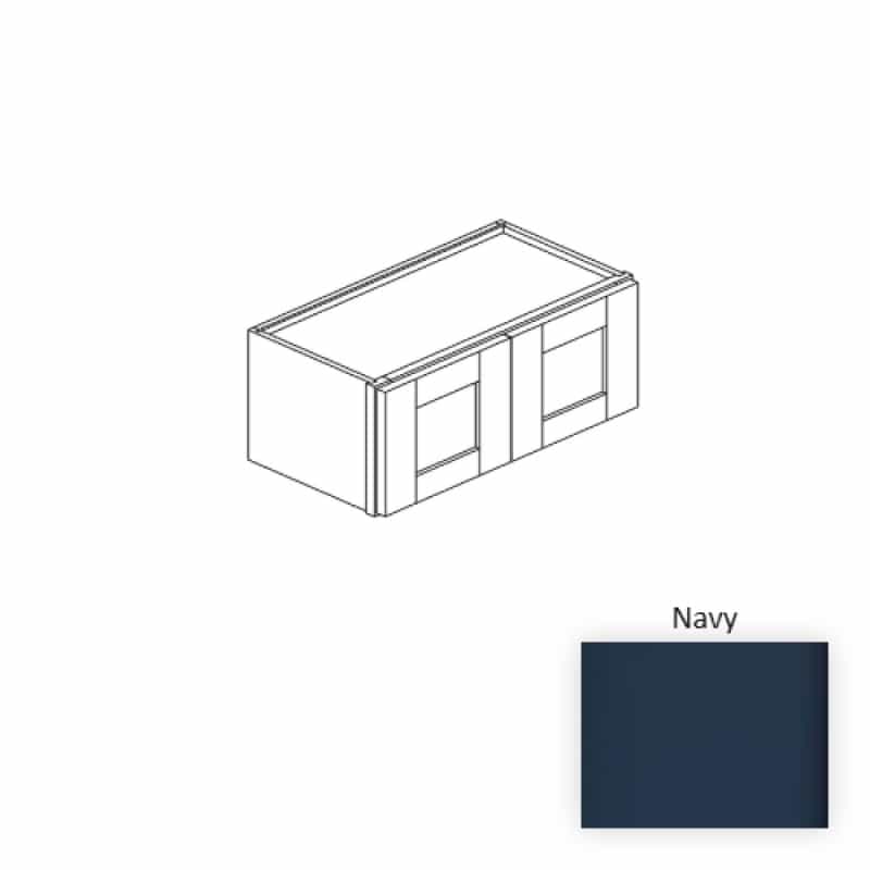 Navy Wood Kitchen Wall Cabinet - 36" X 12" X 18" (Assembly Required) - Navy