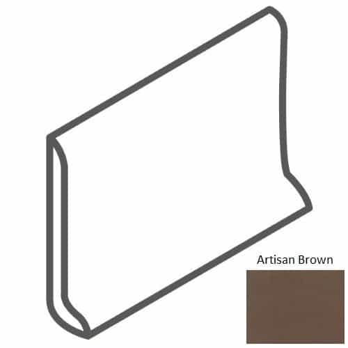 Color Wheel Classic Artisan Brown Ceramic Wall Trim - 4 1/4" X 6" Sanitary Cove Base