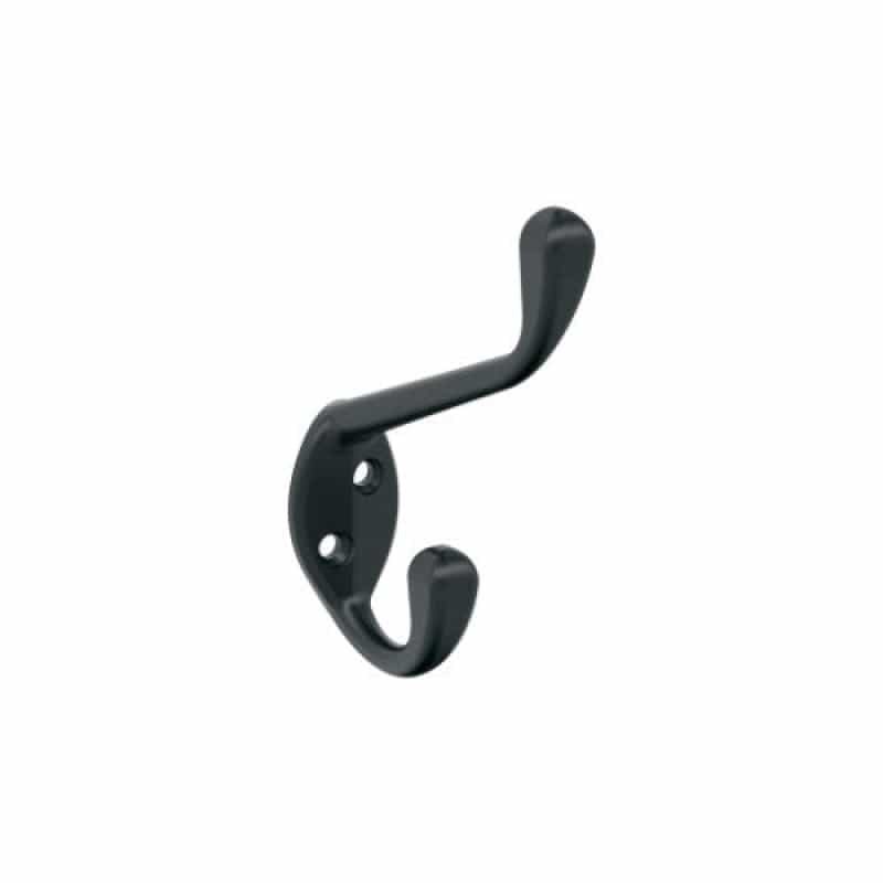 Noble Zinc Single Prong Decorative Hook - Matte Black - 4 7/16" (113 Mm) Length