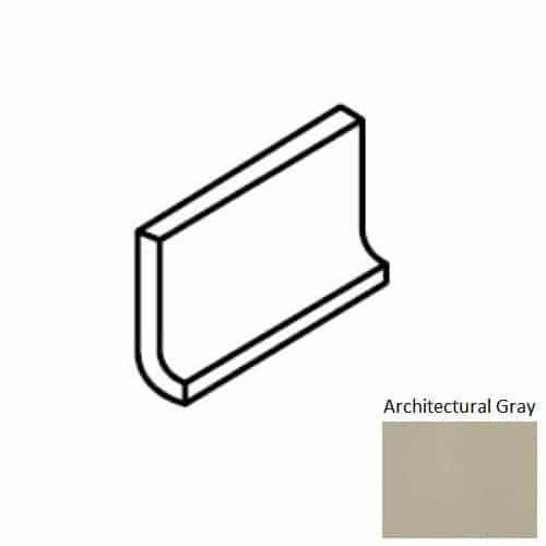 Color Wheel Classic Architectural Gray Ceramic Wall Trim - 3" X 6" Flat Top Cove Base