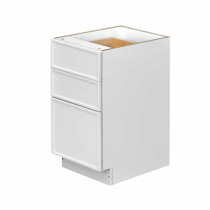 Shady White Slim Shaker Wood Kitchen Drawer Base Cabinet - 18" X 21" X 34 1/2" (Assembly Required) - White