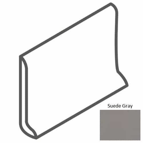 Color Wheel Classic Suede Gray Ceramic Wall Trim - 6" X 6" Sanitary Cove Base