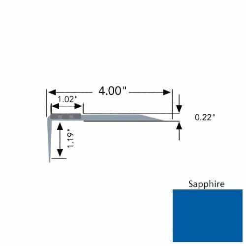 Flexterior Sapphire Odt 4" One Color Metal Stair Nosing - 4" X 36" - Aluminum