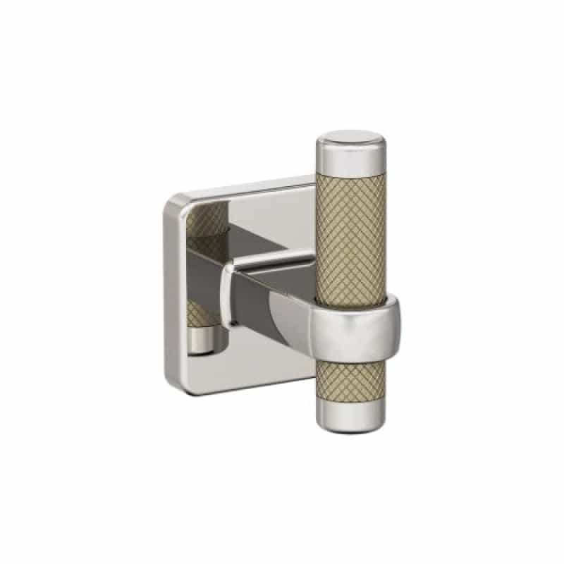 Esquire Zinc & Stainless Steel Single Prong Robe Hook - Polished Nickel / Golden Champagne - 2 11/16" (68 Mm) Length