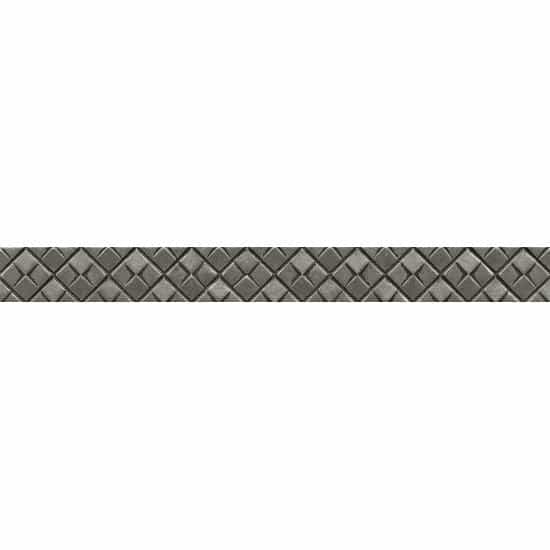 Ambiance Pewter Matrix City Metal Wall Trim - 1 1/4" X 12" Liner - Brushed