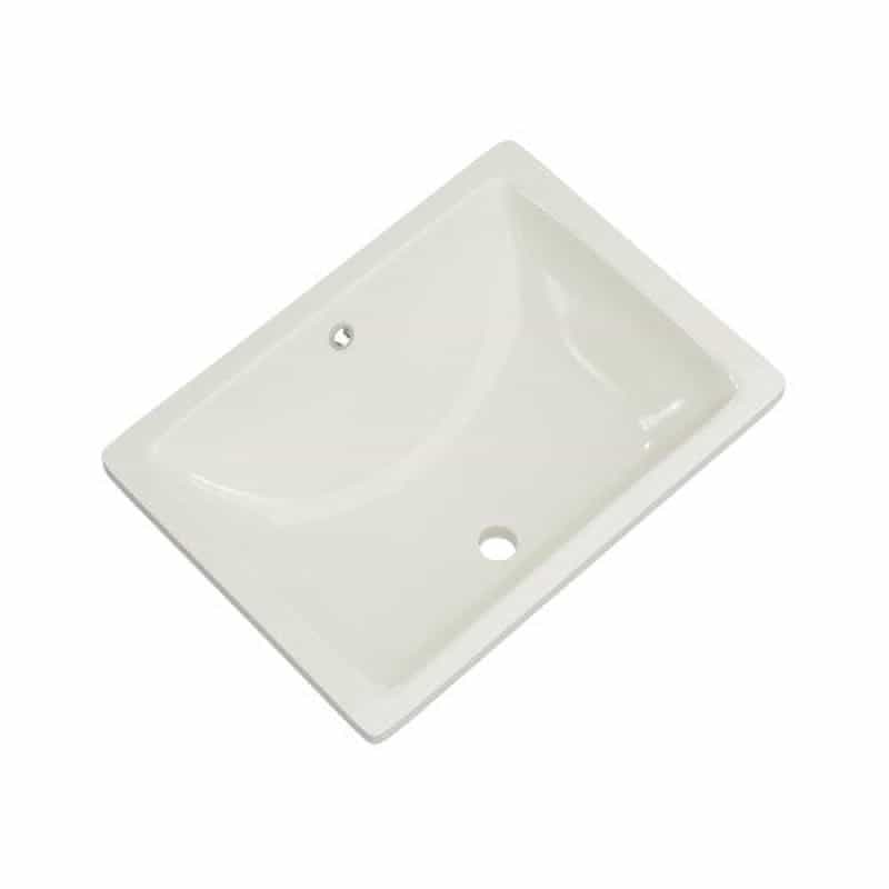 Biscuit Ceramic Undermount Bathroom Sink - 12 3/4" X 20 5/8" X 3" - Glossy