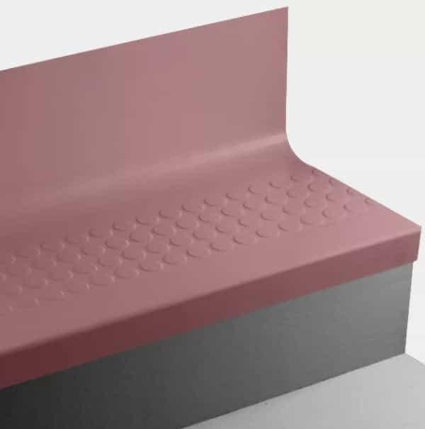 Johnsonite Flame Raised Round Rubber Moulding / Trim - 19" X 36" Angle Fit Stair Tread With Riser (Sq) - Textured