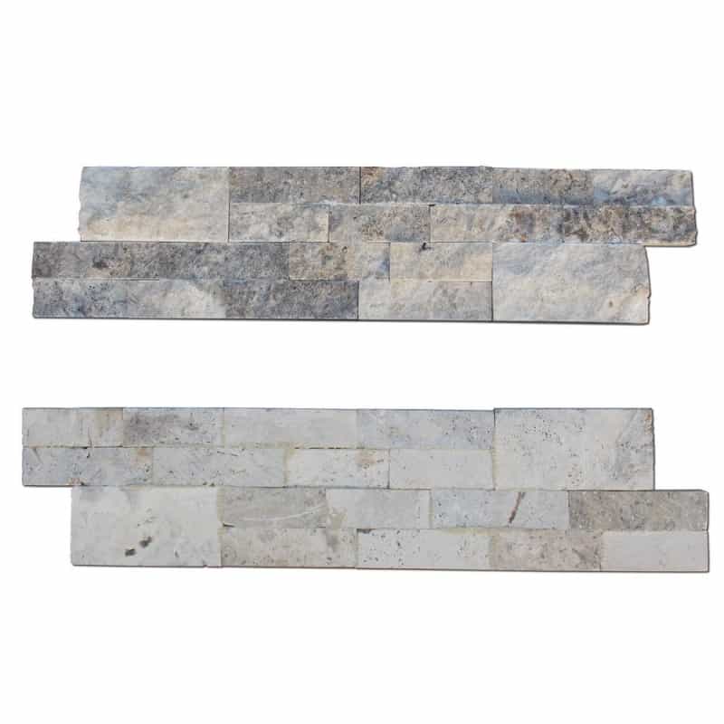 Titanium Cross Cut Travertine Ledgestone - Split Face
