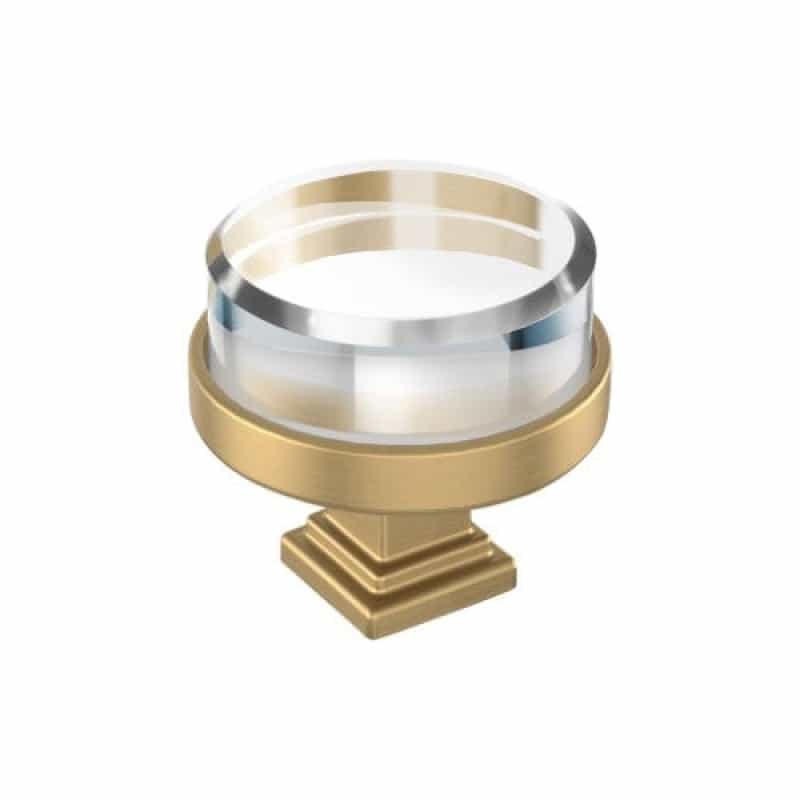 Glacio Zinc & Glass Cabinet Knob - Clear / Champagne Bronze