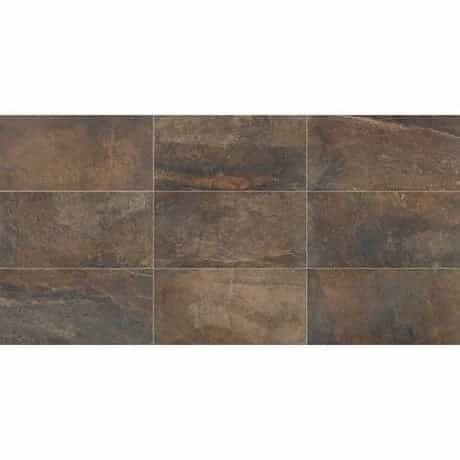 Slate Attache Multi Brown Porcelain Tile - Matte