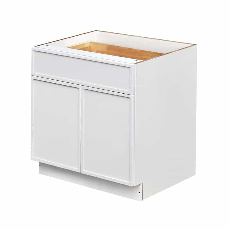 Shady Icwl.B33 White Slim Shaker Wood Kitchen Base Cabinet - 33" X 24" X 34 1/2" (Assembly Required) - White