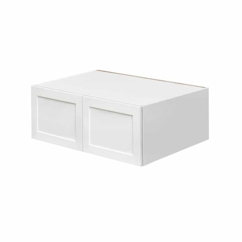 Mallorca White Shaker Wood Kitchen Wall Bridge Cabinet - 36" X 24" X 18" (Assembly Required) - White