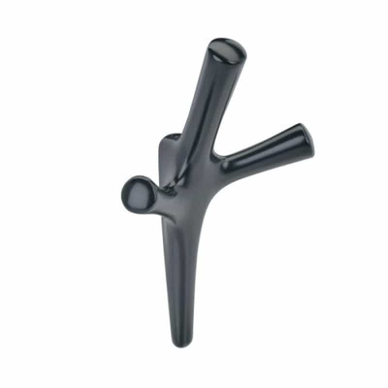 Kodiak Zinc Triple Prong Decorative Hook - Matte Black - 6 5/16" (160 Mm) Length