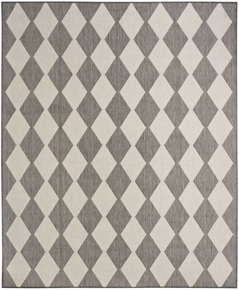 Positano Pos04 Charcoal Polypropylene Modern Area Rug - 6 Ft X 9 Ft - Charcoal