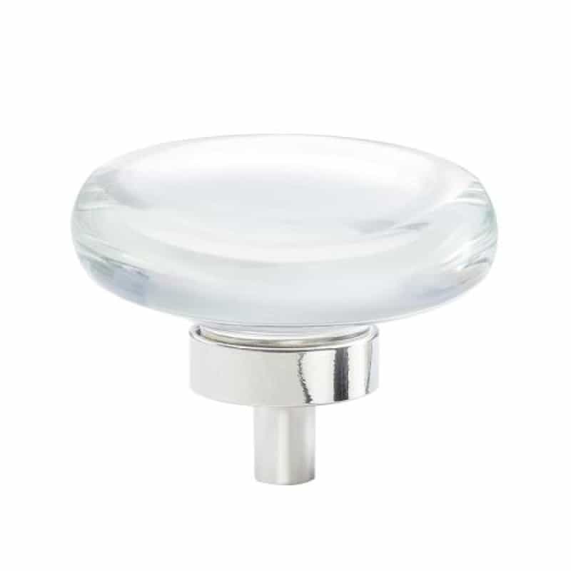 Glacio Aluminum & Glass Cabinet Knob - Clear / Polished Nickel